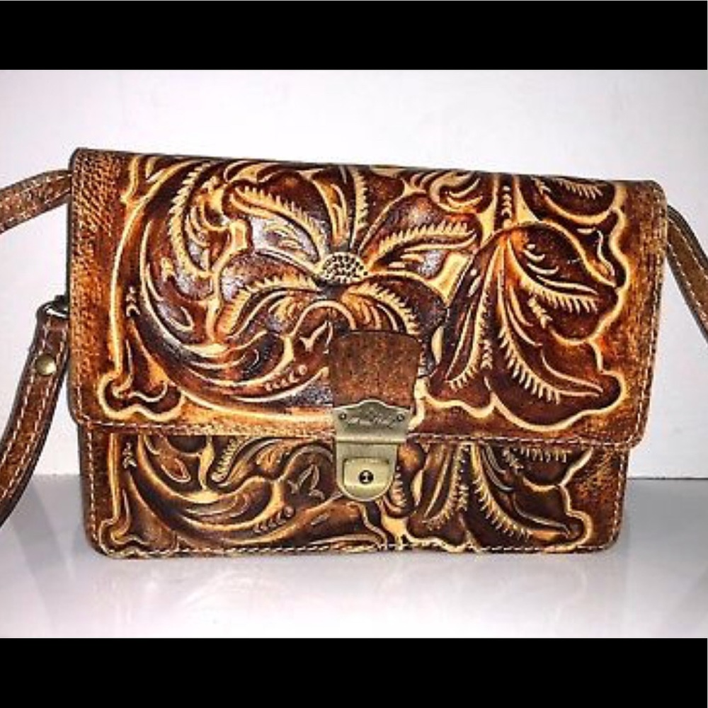 Patricia Nash Distressed Tooled Crossbody
